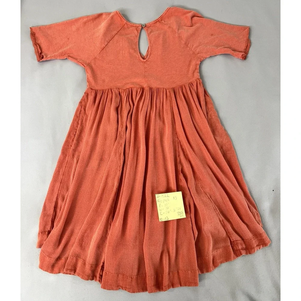 Free People Women's Embroidered Boho Dress Size XS 100%‎ Soft Indian Cotton